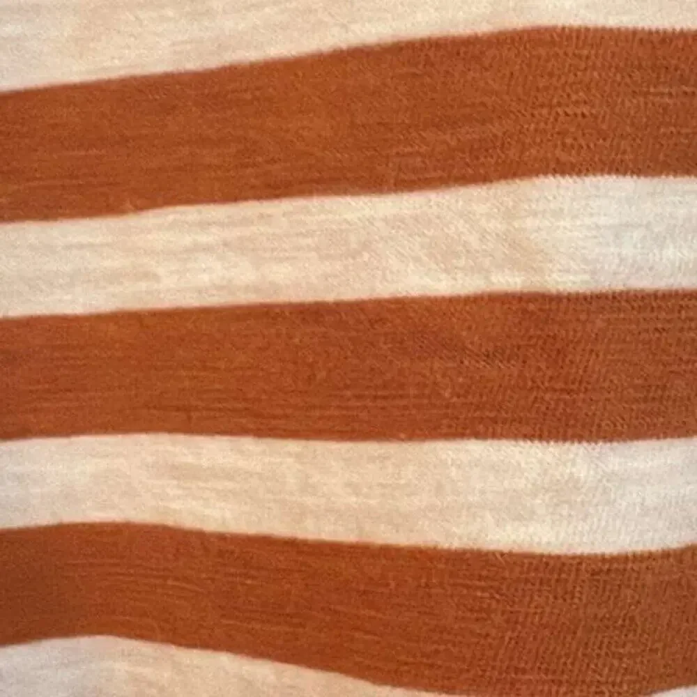 Small J.Crew Rust/Burnt Orange & White Breton Stripe T-Shirt | Classic Fit
